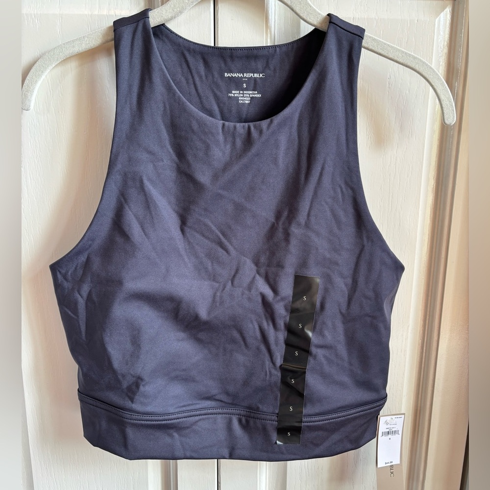 Banana Republic, NWT steel gray long line athletic top, S